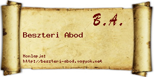 Beszteri Abod névjegykártya